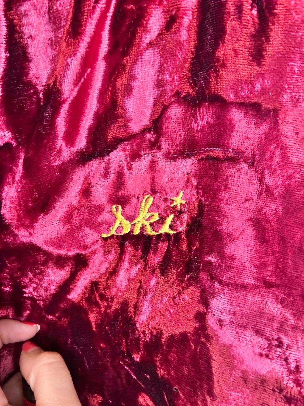 Vtg 80s 90s Crushed Velvet Sukajan Souvenir Jacket - Korea Dragon Bomber - Picture 4 of 16